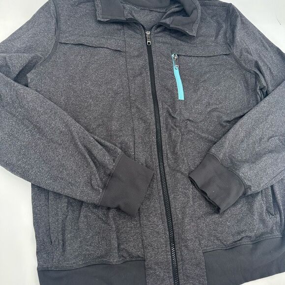Lululemon Mens Post Gravity Jacket Heathered Black Thumbholes Athletic Size XL? - Picture 5 of 13